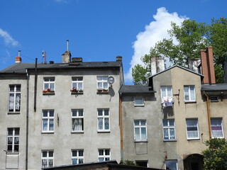 old residential houses in the city
