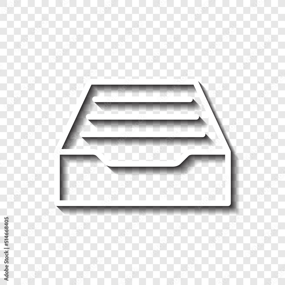 Poster archive storage simple icon vector. flat design. white with shadow on transparent grid.ai