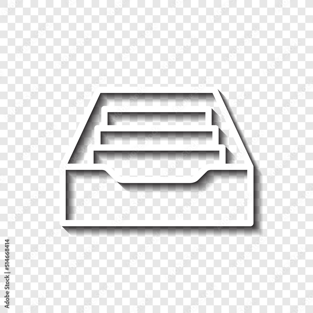 Poster archive storage simple icon, vector. flat design. white with shadow on transparent grid.ai