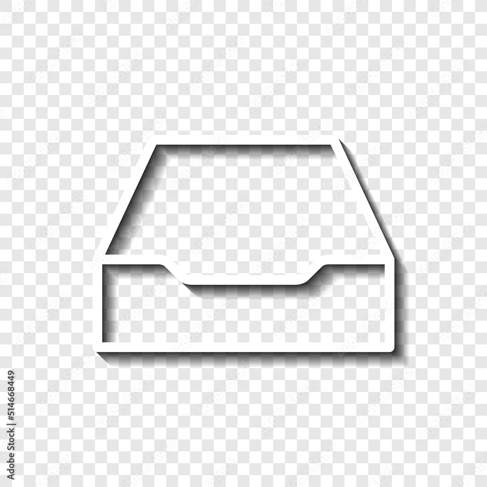 Poster archive storage, empty simple icon, vector. flat design. white with shadow on transparent grid.ai