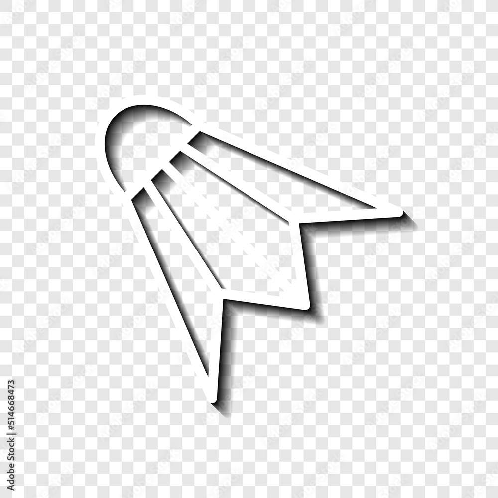 Poster badminton simple icon vector. flat design. white with shadow on transparent grid.ai