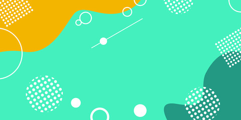 Banner template with yellow, light blue and brown colors. Vector illustration. EPS 10.