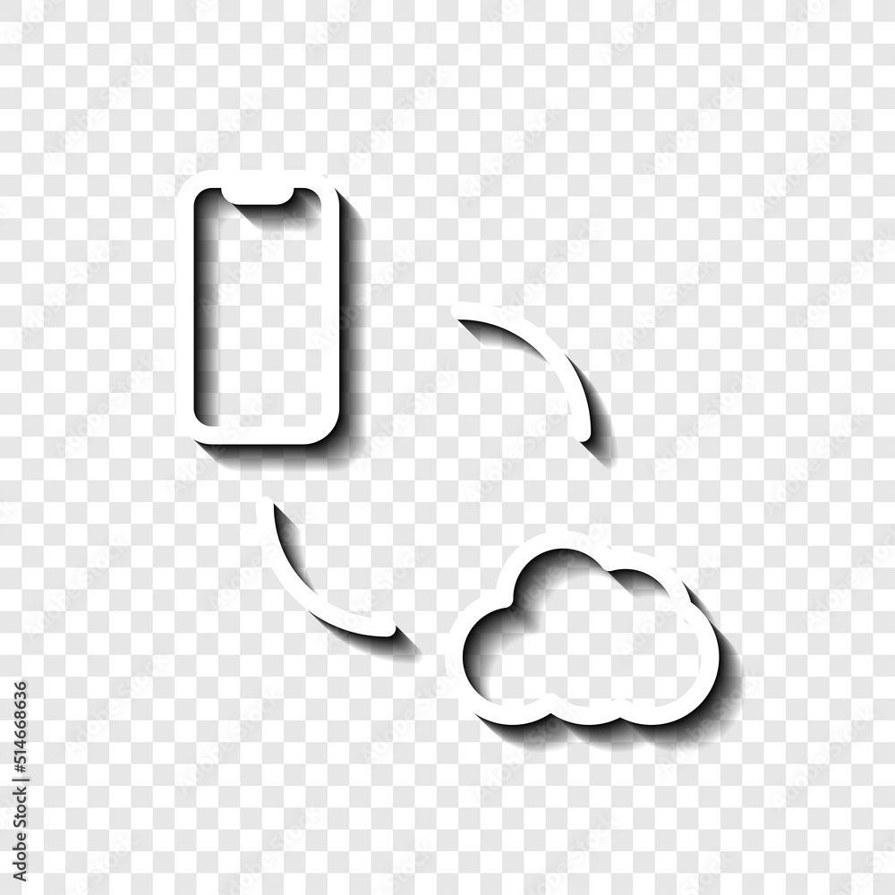 Poster data exchange icon, vector. flat design. white with shadow on transparent grid.ai