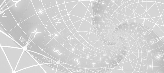 Zodiac Signs Horoscope background. Concept for fantasy and mystery