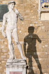 Obraz premium David by Michelangelo Buonarroti in Florence, Italy. Famous masterpiece male perfection.