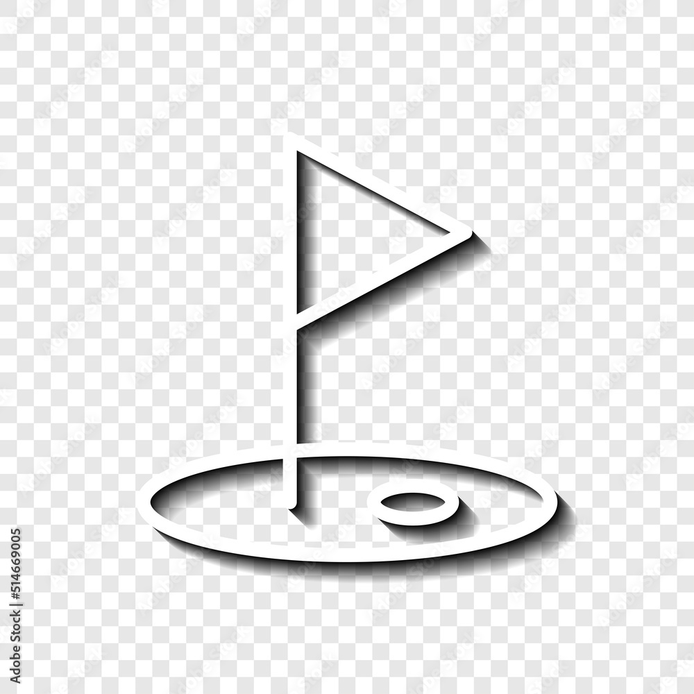 Poster golf simple icon vector. flat design. white with shadow on transparent grid.ai