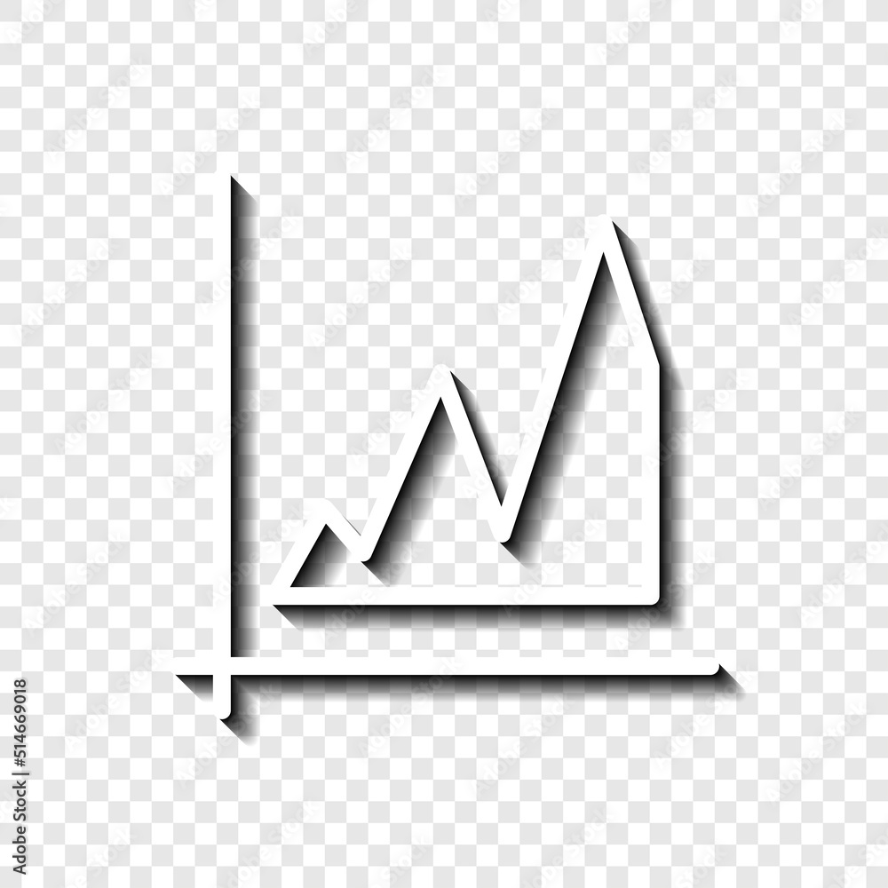 Poster graph simple icon vector. flat design. white with shadow on transparent grid.ai