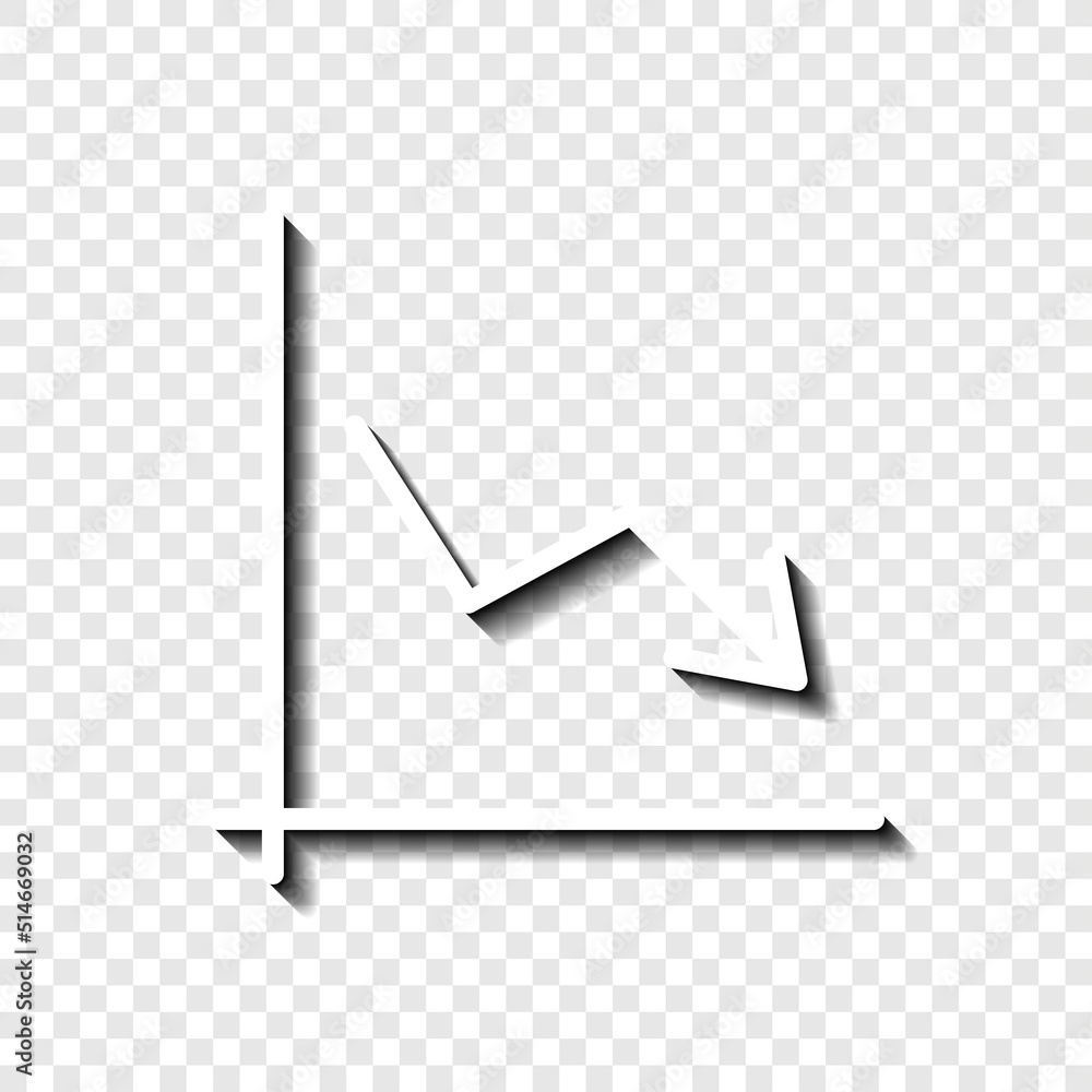 Poster graph simple icon, vector. flat design. white with shadow on transparent grid.ai