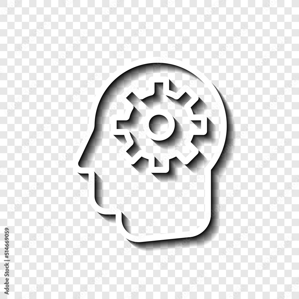 Poster head gear simple icon vector. flat design. white with shadow on transparent grid.ai