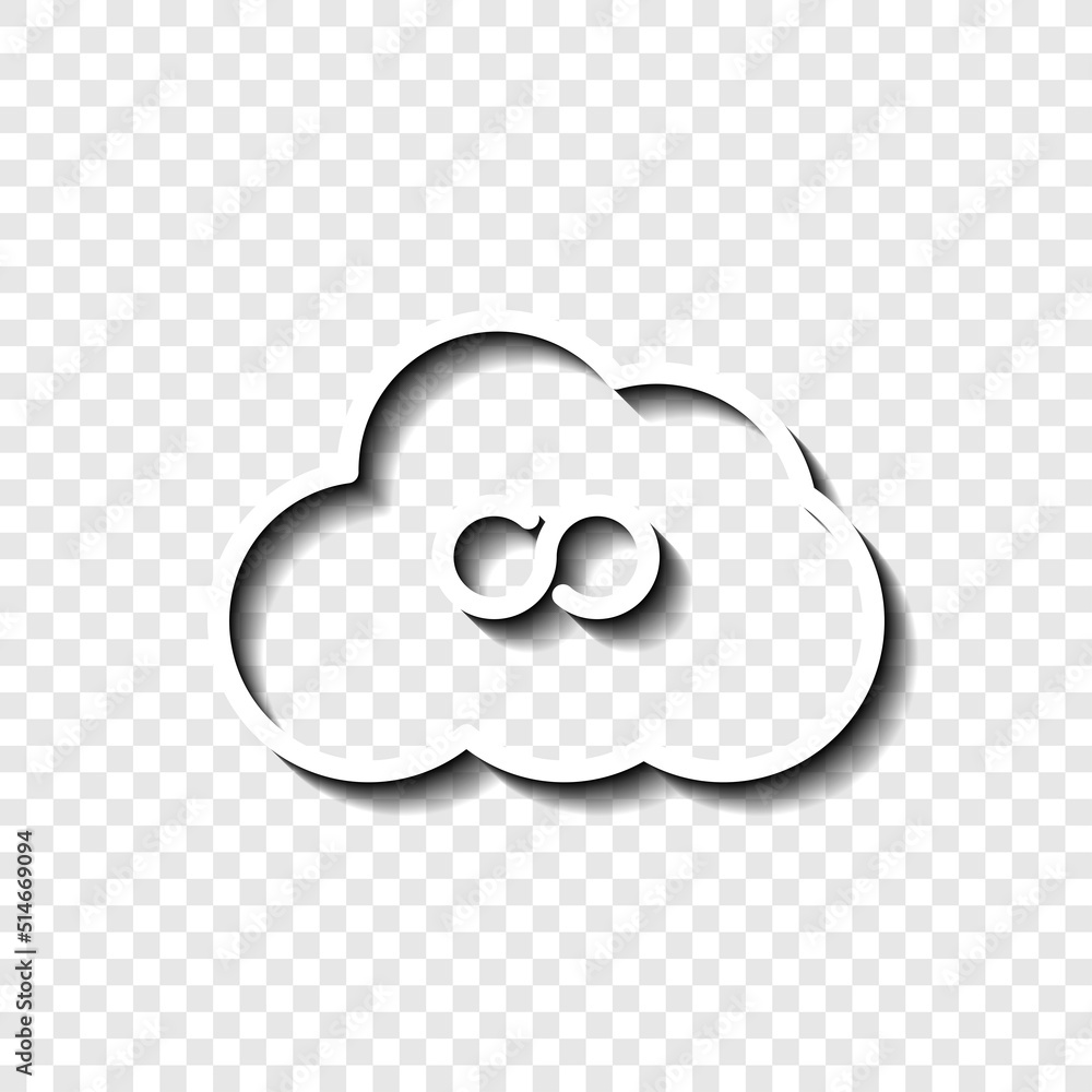 Aufkleber infinity, cloud simple icon vector. flat design. white with shadow on transparent grid.ai
