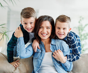 child boy son mother kiss kissing love happy family care childhood parent kid
