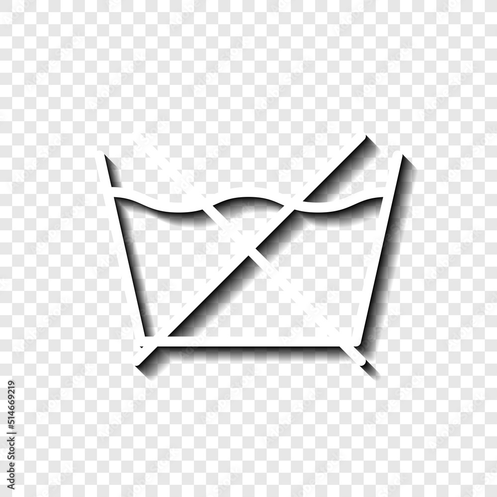 Poster laundry icon vector. flat design. white with shadow on transparent grid.ai