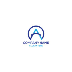 AC elegant logo template with around circle.