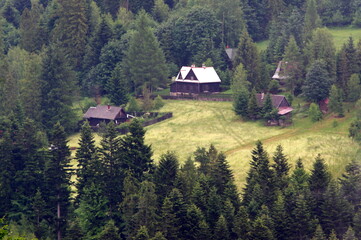 Żabnica - a small village in the Beskids (Beskid Mountains), Poland