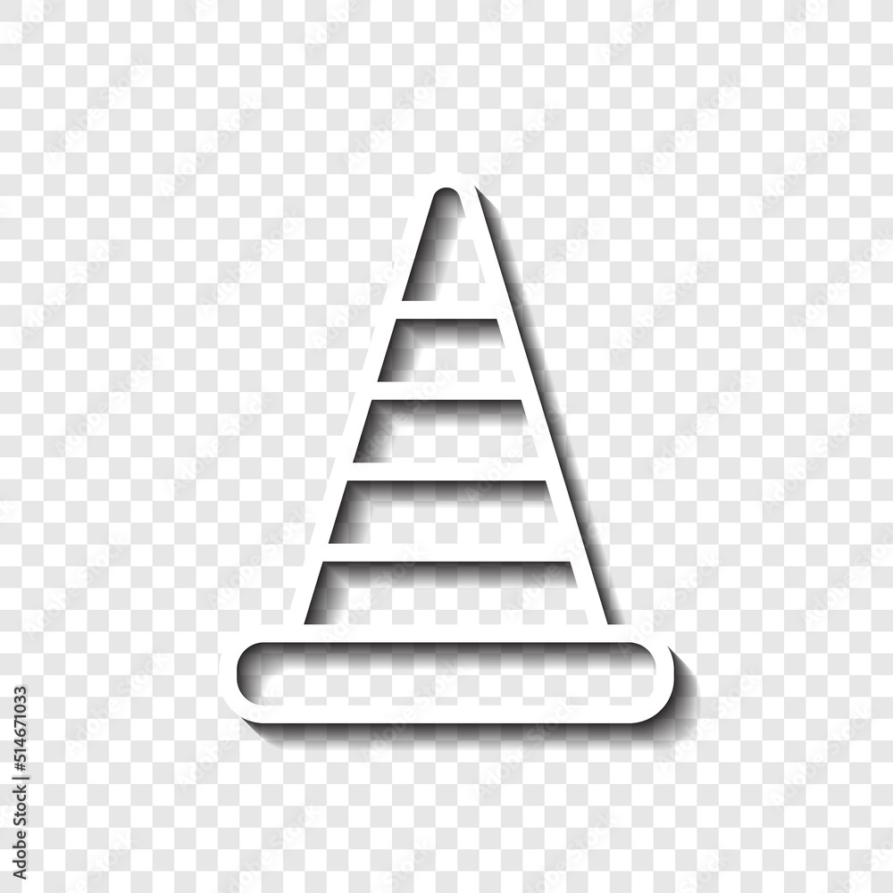 Aufkleber traffic cone simple icon vector. flat design. white with shadow on transparent grid.ai