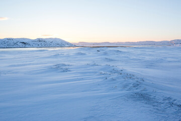 Snow desert. Kola Peninsula winter