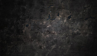 Dark and black wall halloween background concept. Black concrete dusty for background. Horror...