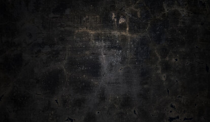 Dark and black wall halloween background concept. Black concrete dusty for background. Horror...
