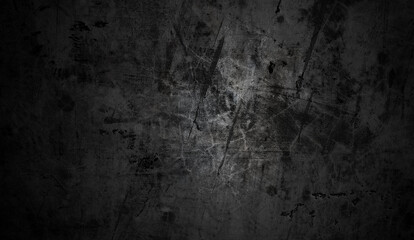 Dark and black wall halloween background concept. Black concrete dusty for background. Horror cement texture - obrazy, fototapety, plakaty