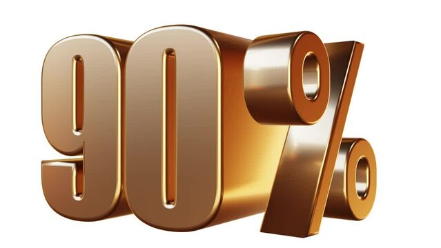 Number 90 and percent symbol. Shopping and Discount concept