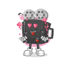 film camera fallin love vector. cartoon character