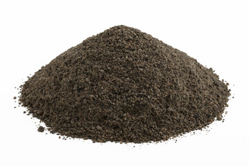 Heap of ground black pepper isolated on a white background