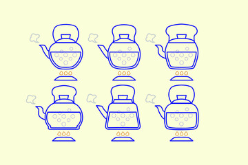 set of boiling water design icons vector illustration