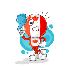 canada flag head young boy character cartoon