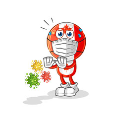 canada flag head refuse viruses cartoon. cartoon mascot vector