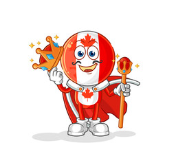 canada flag head king vector. cartoon character