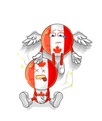 canada flag head spirit leaves the body mascot. cartoon vector