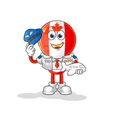 canada flag head pilot mascot. cartoon vector