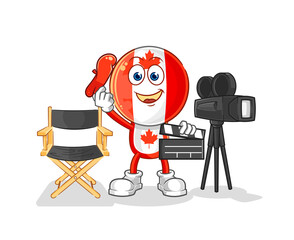 canada flag head director mascot. cartoon vector