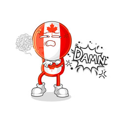 canada flag head very pissed off illustration. character vector