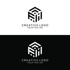 creative letter fi monogram logo design vector