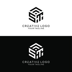 creative letter st monogram logo design vector