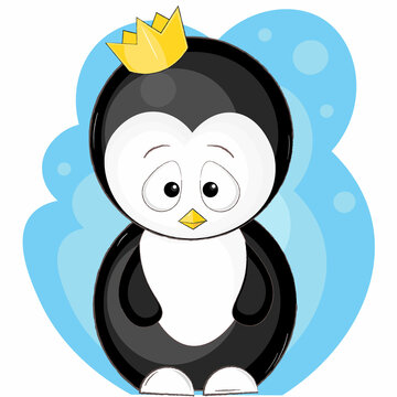 cute baby penguin with crown