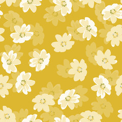 Fototapeta na wymiar seamless doodle tiny bloom pattern background , greeting card or fabric