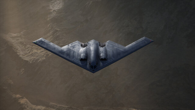 Stealth bomber b2 Spirit in the air of Nevada