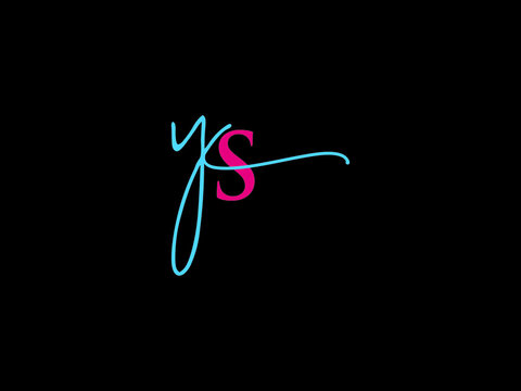 Handwriting YS Signature Logo, Modern Ys sy Logo Icon With Colorful Signature Letter Design