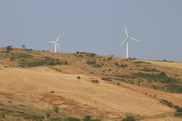 Wind pole turbine in Basilicata, Southern Italy. 