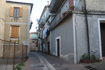 Street in Tramutola, Province of Potenza, Basilicata Region, Italy. 