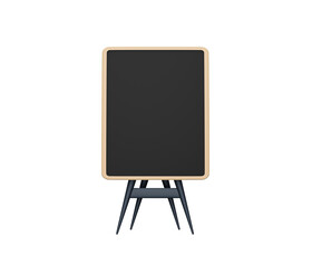 Black board and wooden frame 3d icon. Assignment icon. Clipboard, checklist, document symbol. Business, education concept. 3d rendered illustration.