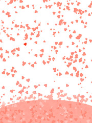 ハートがいっぱい降り注ぐイラスト　縦型