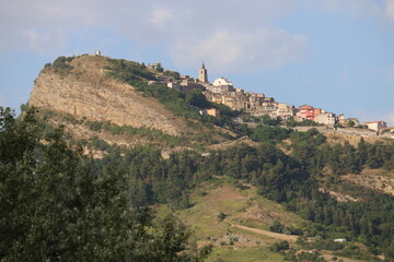 Fototapeta na wymiar Beautiful landscape of Cairano city, Province of Avellino, Italy 