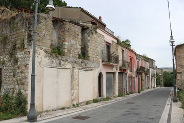 Empty street in Conza della Campania. Destroyed village during 1980 Irpinia earthquake. 
Province...