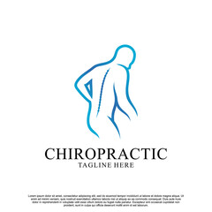 Chiropractic logo design Premium Vector