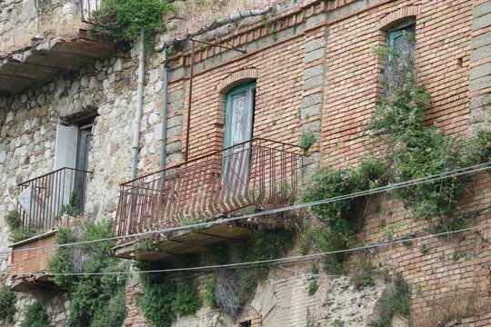 Old house in Conza della Campania. Italian village devastated by the 1980 Irpinia earthquake. 
Province of Avellino, Southern Italy. 