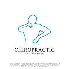 Chiropractic logo design Premium Vector