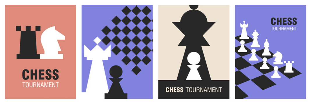 Chess posters. Chess tournament announcement design.